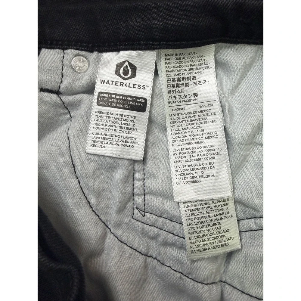 Levi's 541 Athletic Taper Jeans Mens 40x30 Black Stretch 18181-0422 WaterLess